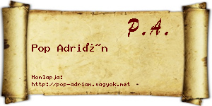 Pop Adrián névjegykártya