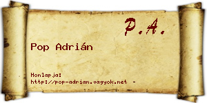 Pop Adrián névjegykártya